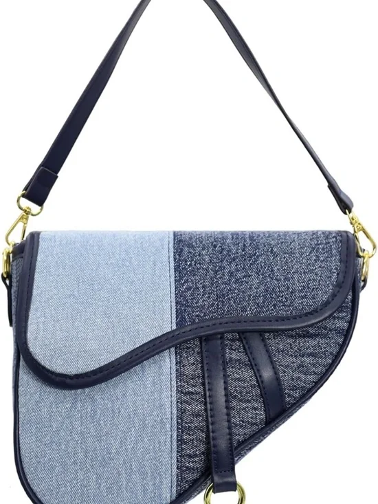 Fashion Canvas  Denim Trendy Saddle Shoulder crossbody Bag  New - Picture 6 of 11